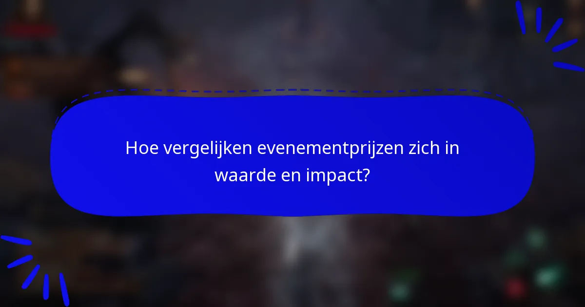Hoe vergelijken evenementprijzen zich in waarde en impact?